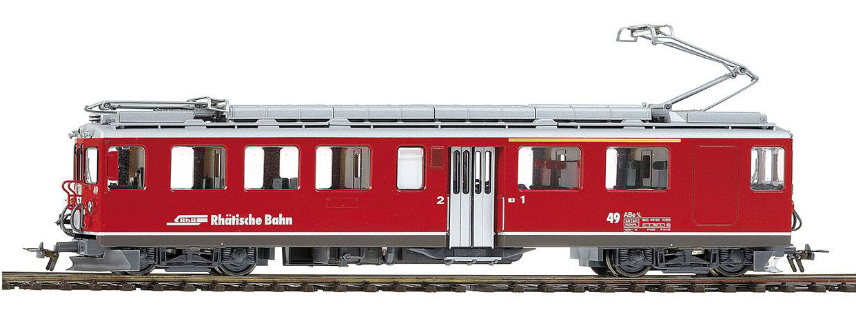 RhB ABe4/4 II 42 BerninaBahn- Triebwagen, rot mit braunem Rahmen, DCC digital mit SOUND