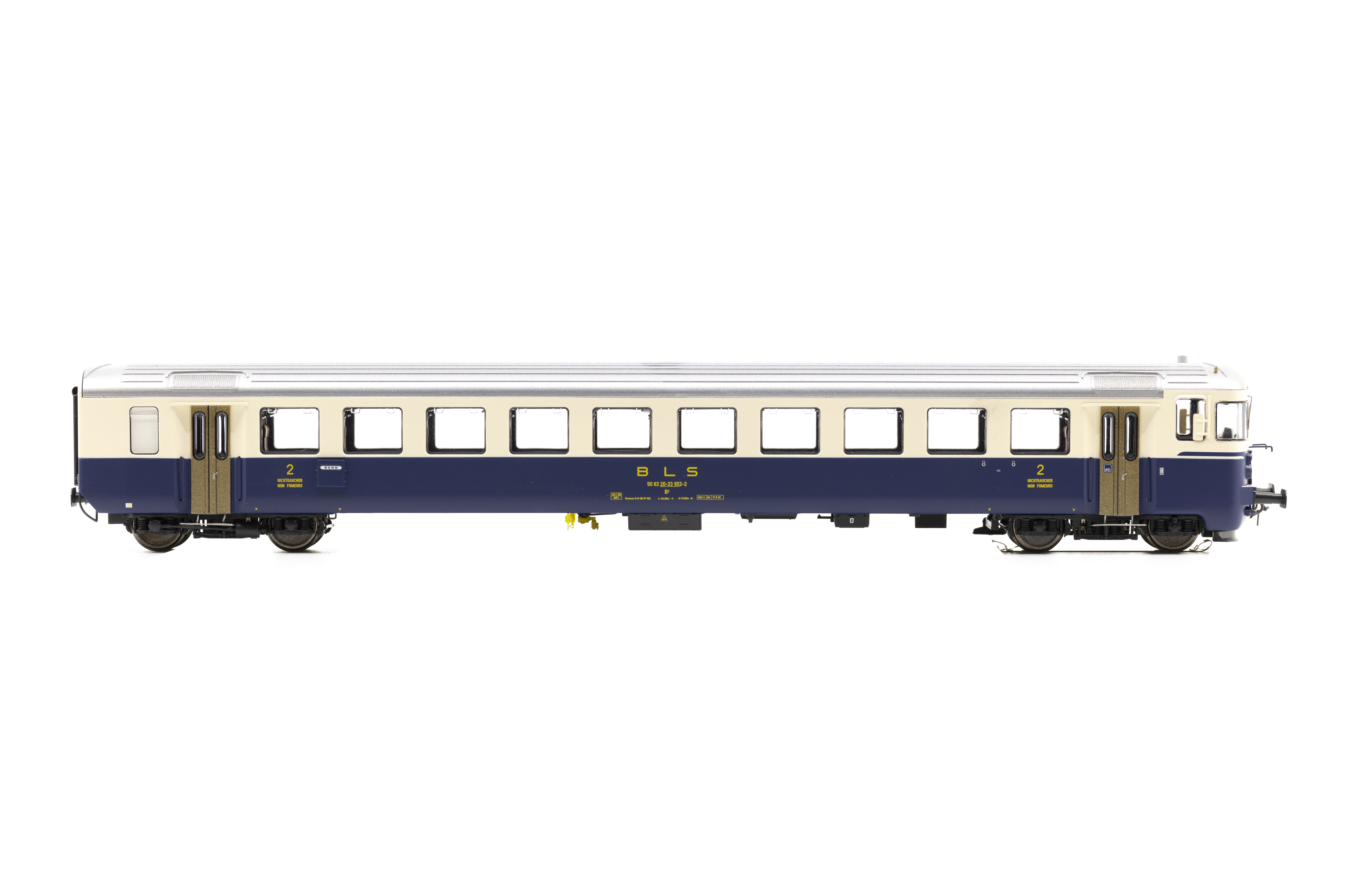 BLS Steuerwagen Bt 952 Ep.IV DC/AC blau / beige, mit Beschriftung "BLS" (Mittels