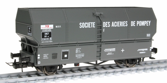 SNCF Kokstransport-Wagen MK Ep. III, dunkelgrau, "Societe des Acieries de Pompey