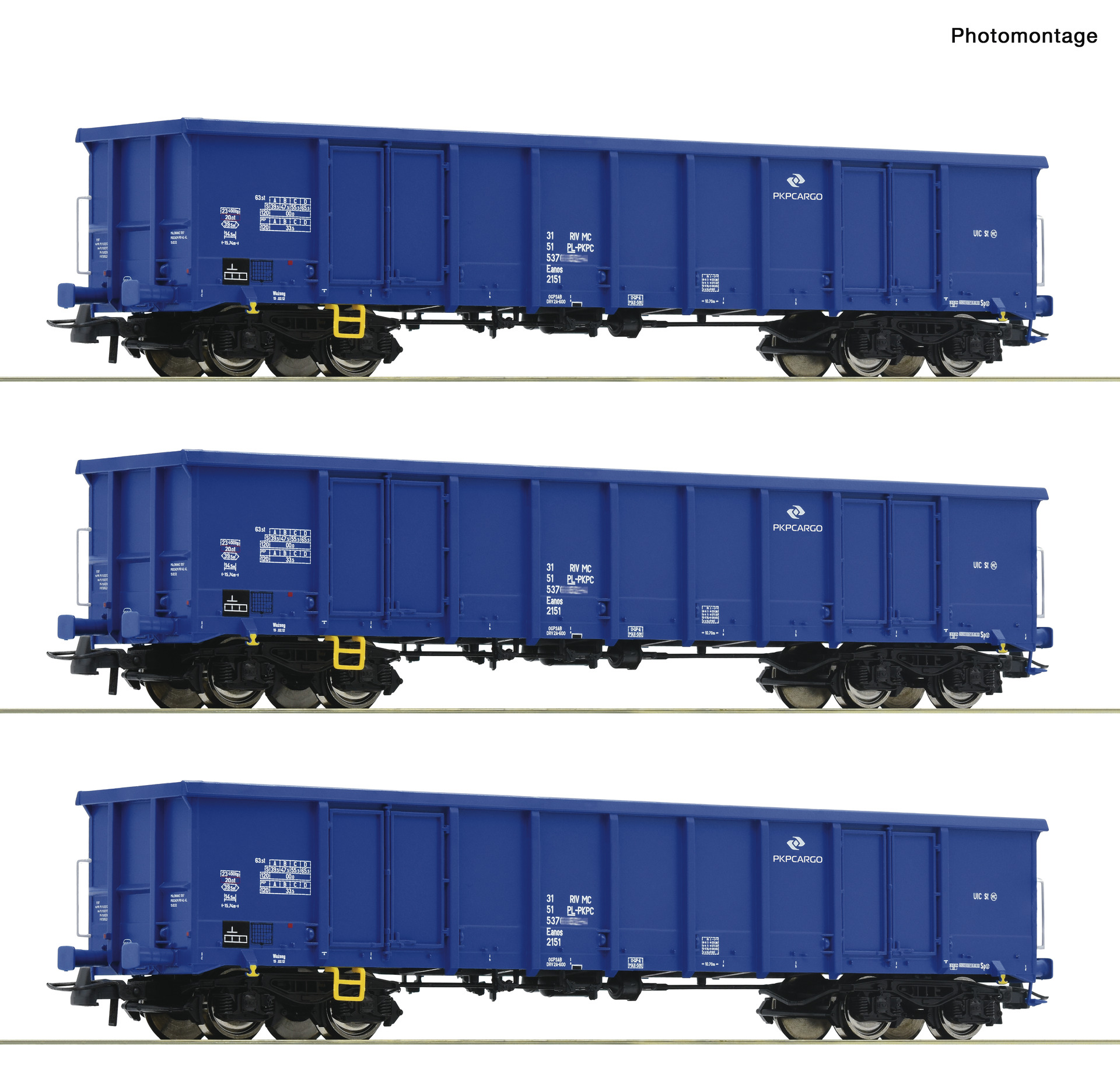 PKP Cargo offene Güterwagen Set 3tlg. Ep.VI