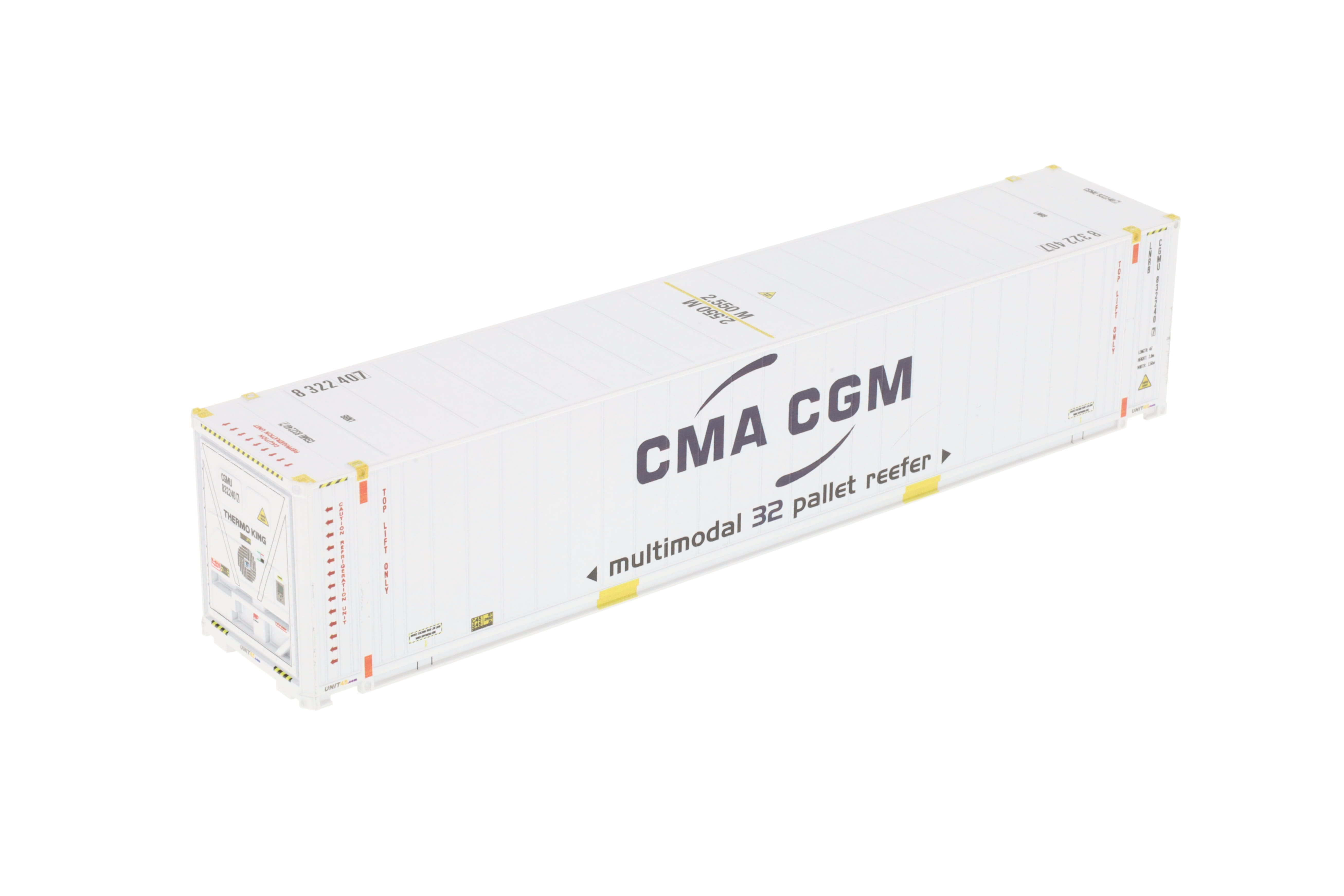 1:87 45´ Container CMA CGM WB-A / Ct45´ (Euro) Reefer (E), "multimodel 32 pallet reefer", UNit 45, # CGMU 832240