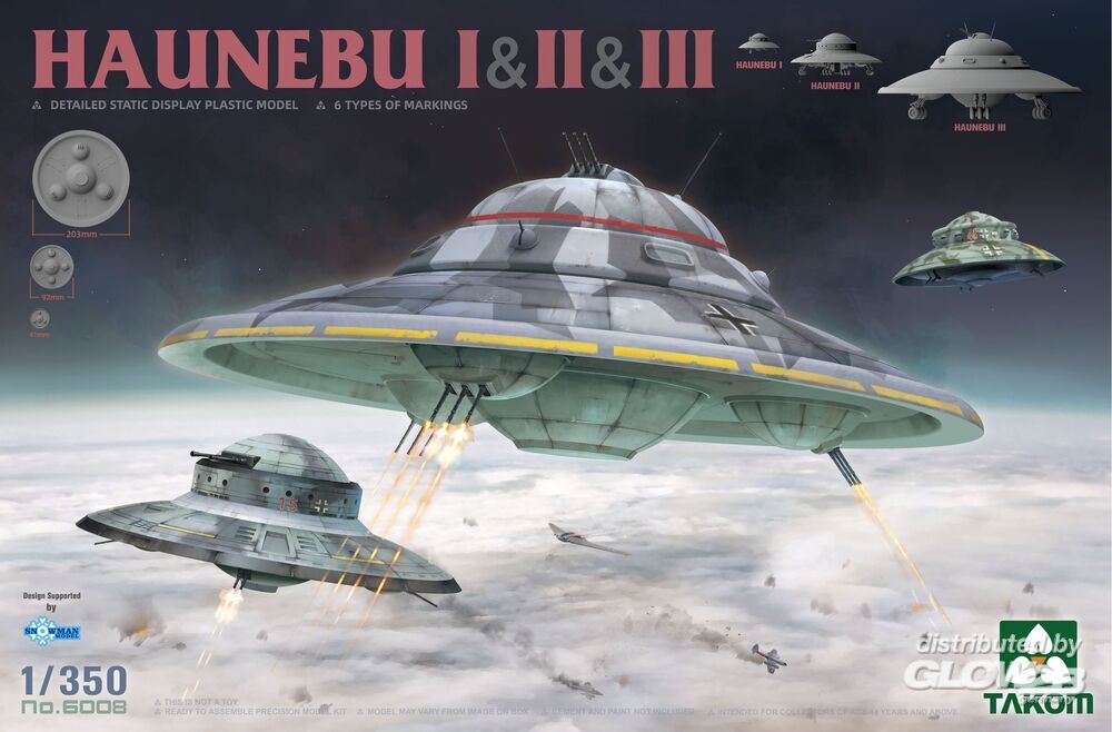 Takom1:350 Haunebu I&II&III Set WWII