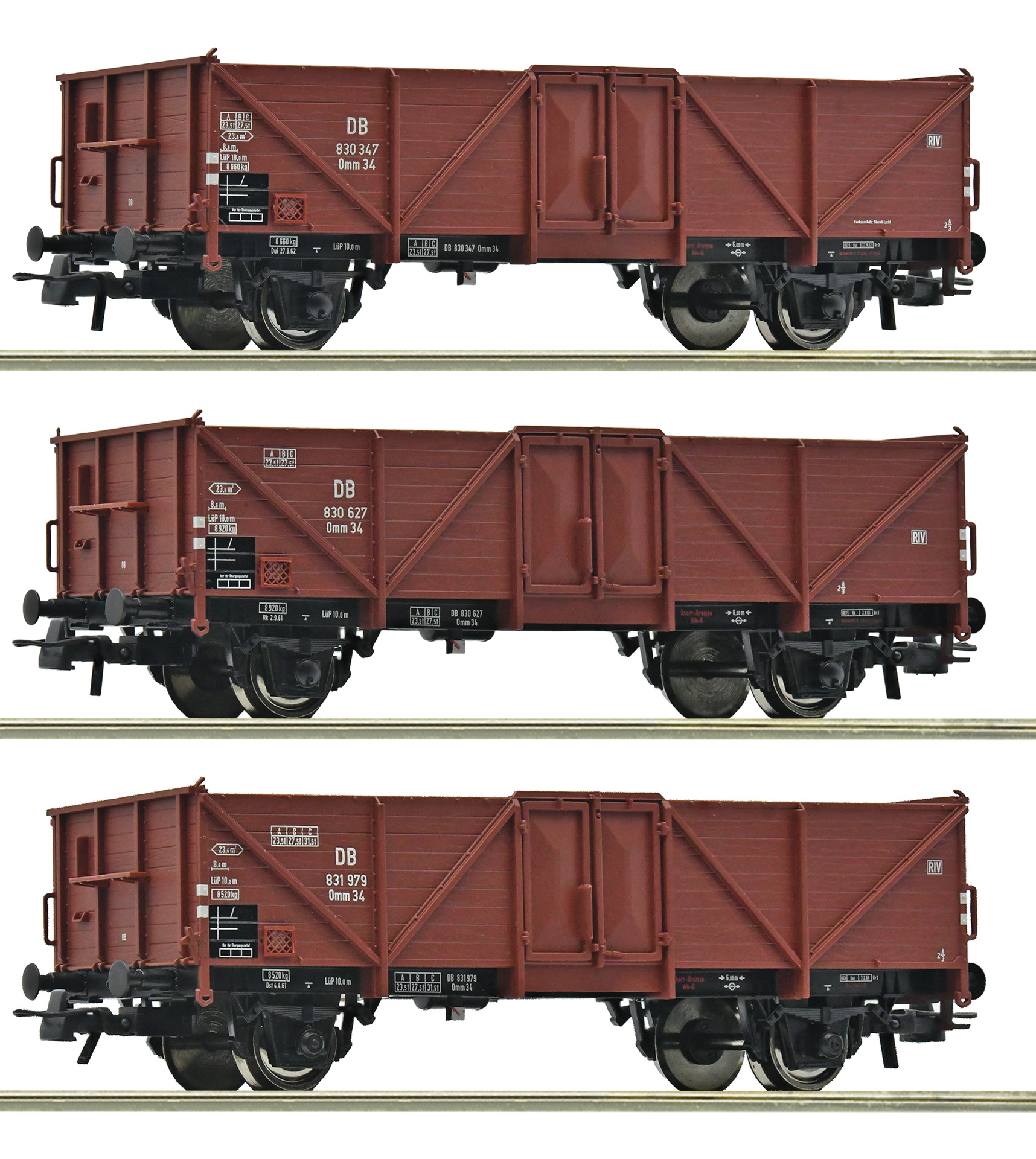 DB offene Güterwagen Set 3tlg. Ep.III