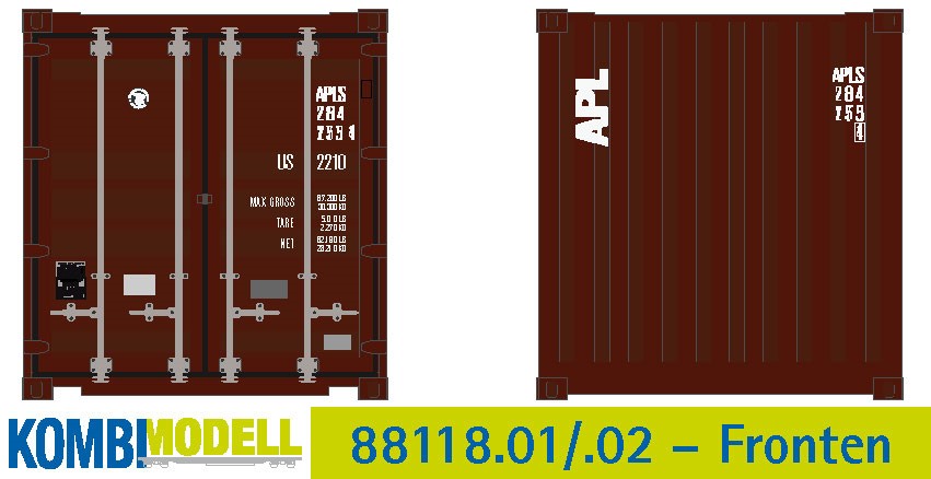 Container 20´ Flat Panel APL Behälternummer: APLS 284153