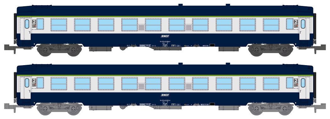 N SNCF 2x UIC blau TEN Ep4 Liegewagen, 2. Klasse